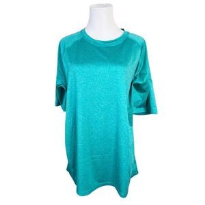 George‎ Aqua Short Sleeve Blue Activewear Top Shirt sz XXLARGE